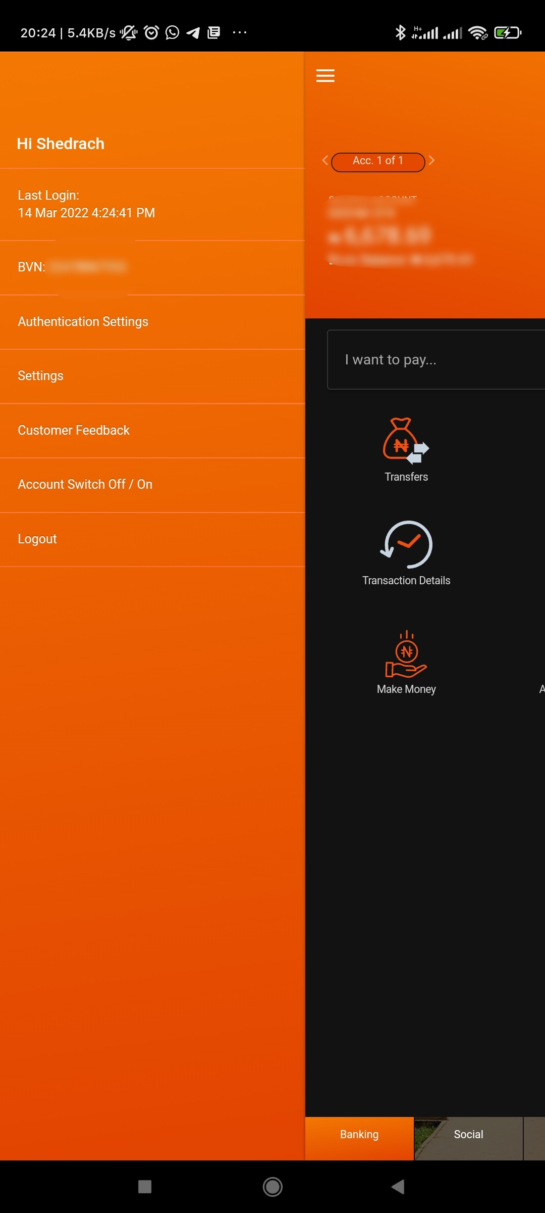 BVN Number on GTB Mobile App